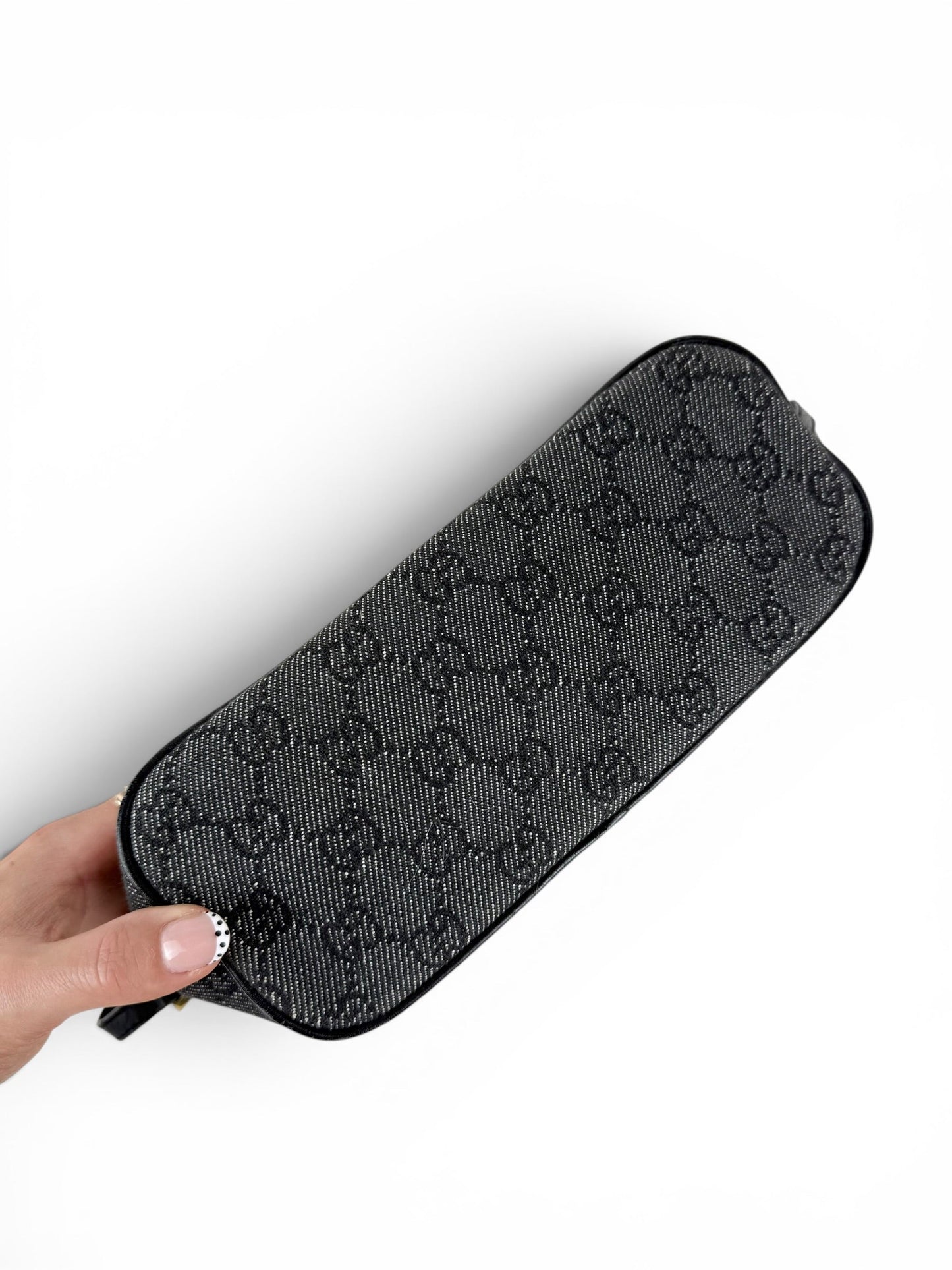 2000s Gucci Monogram Black/Grey Pochette Boat Bag | O/S, Multicoloured
