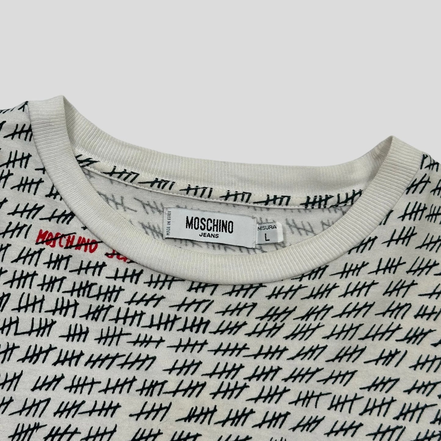 Moschino Jeans 00’s Tally Monogram Boxy T-shirt - L