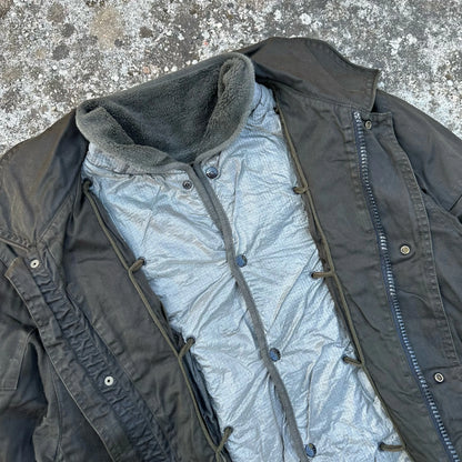 A/W1995 Charcoal Raso Gommato Dual Layer Multi Pocket Jacket