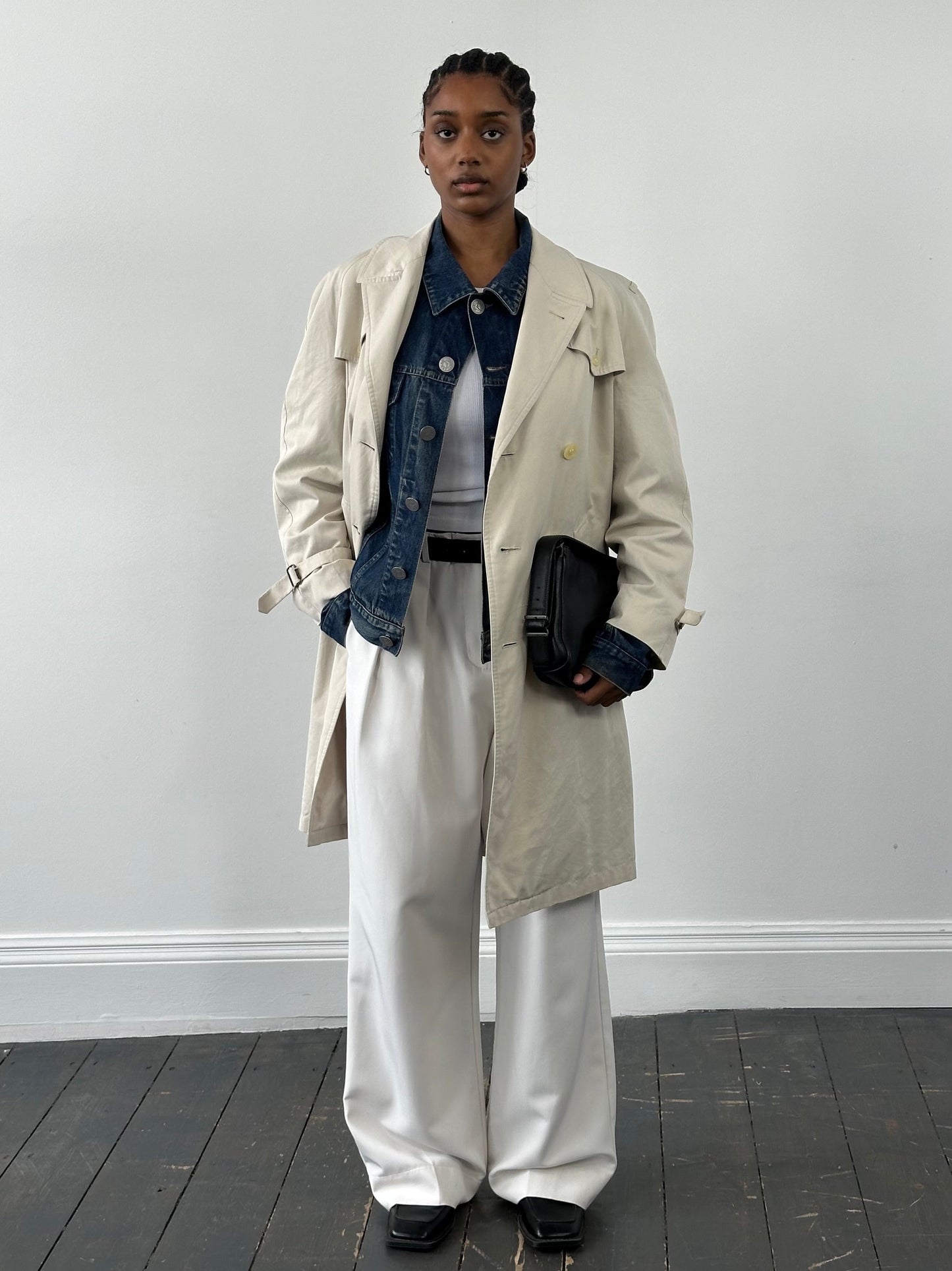 Burberry 1990s Cotton Double Breasted Trench Coat - M/L