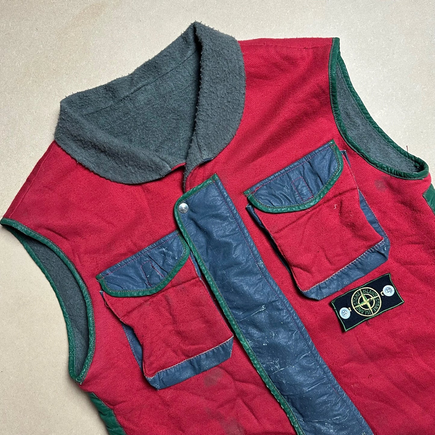 A/W 1983 American Red Fleece Cotton / Tela Stella Double Cargo Pocket Gilet