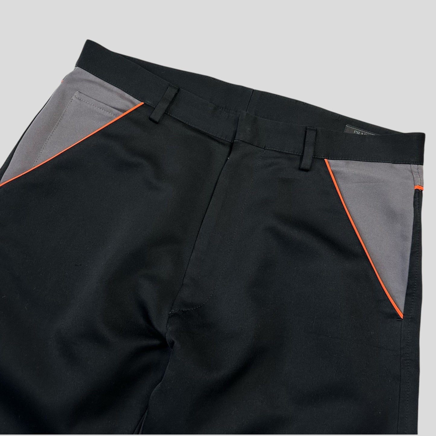 Prada Milano SS16 Runway Colourblock Technical Polyester  Trousers - IT48 | Default Title, Multicoloured