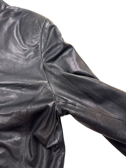 Dom & Ruby 2010s ruched leather jacket | Black, Black