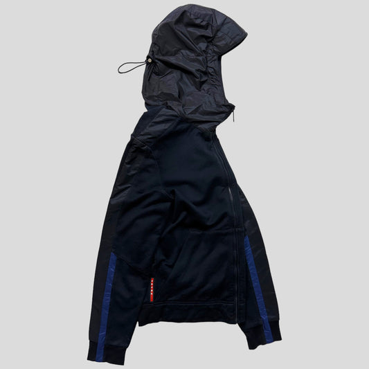 Prada Milano 2018 Technical Panelled Co-nylon Hoodie Jacket - M