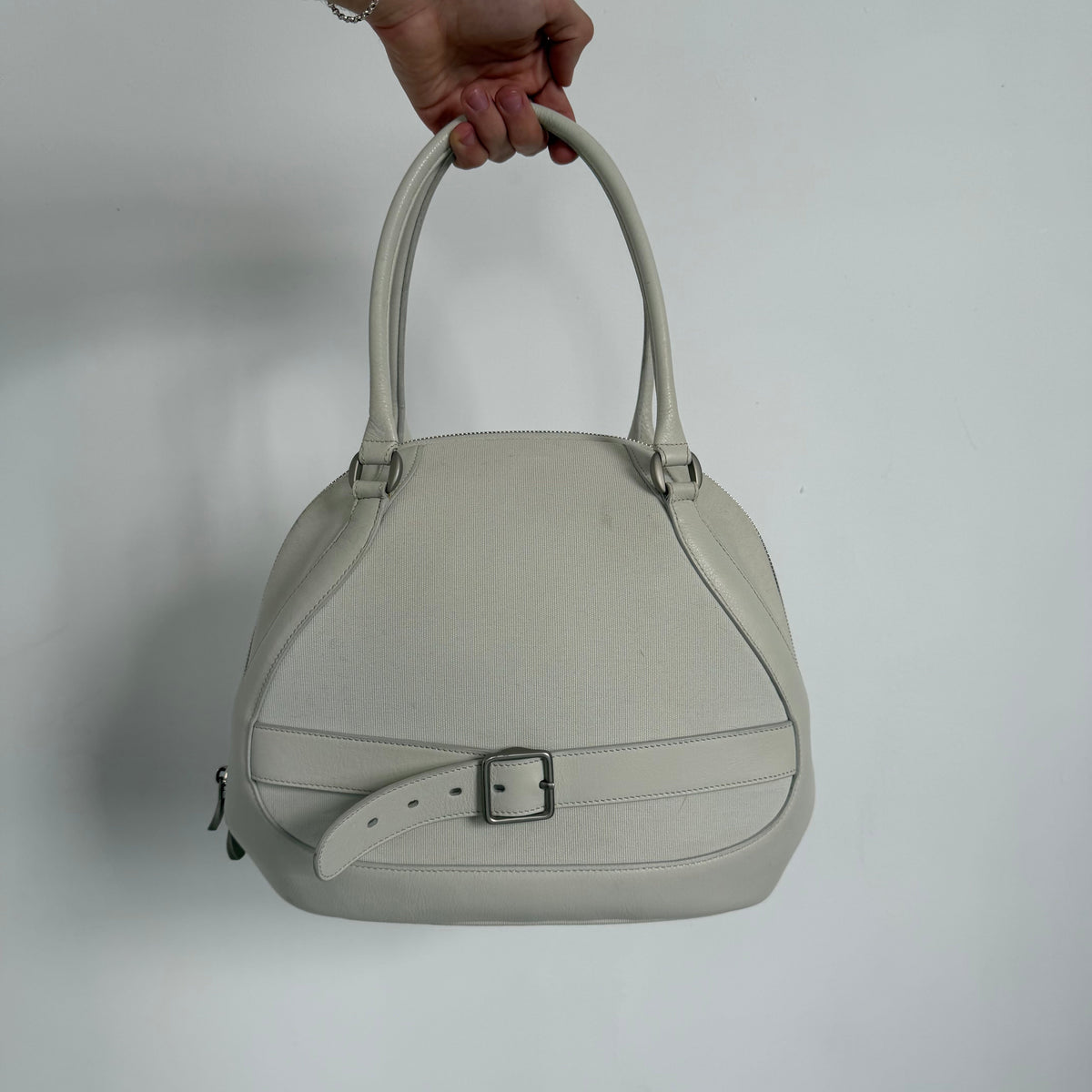 alexander mcqueen x samsonite crocodile leather style boarding bag | O/S, Ivory