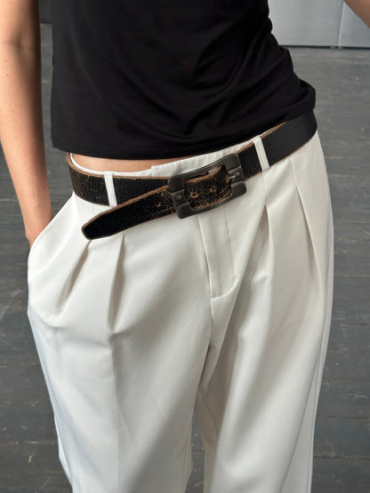 Vintage 1990s Distressed Leather Belt - W34-38