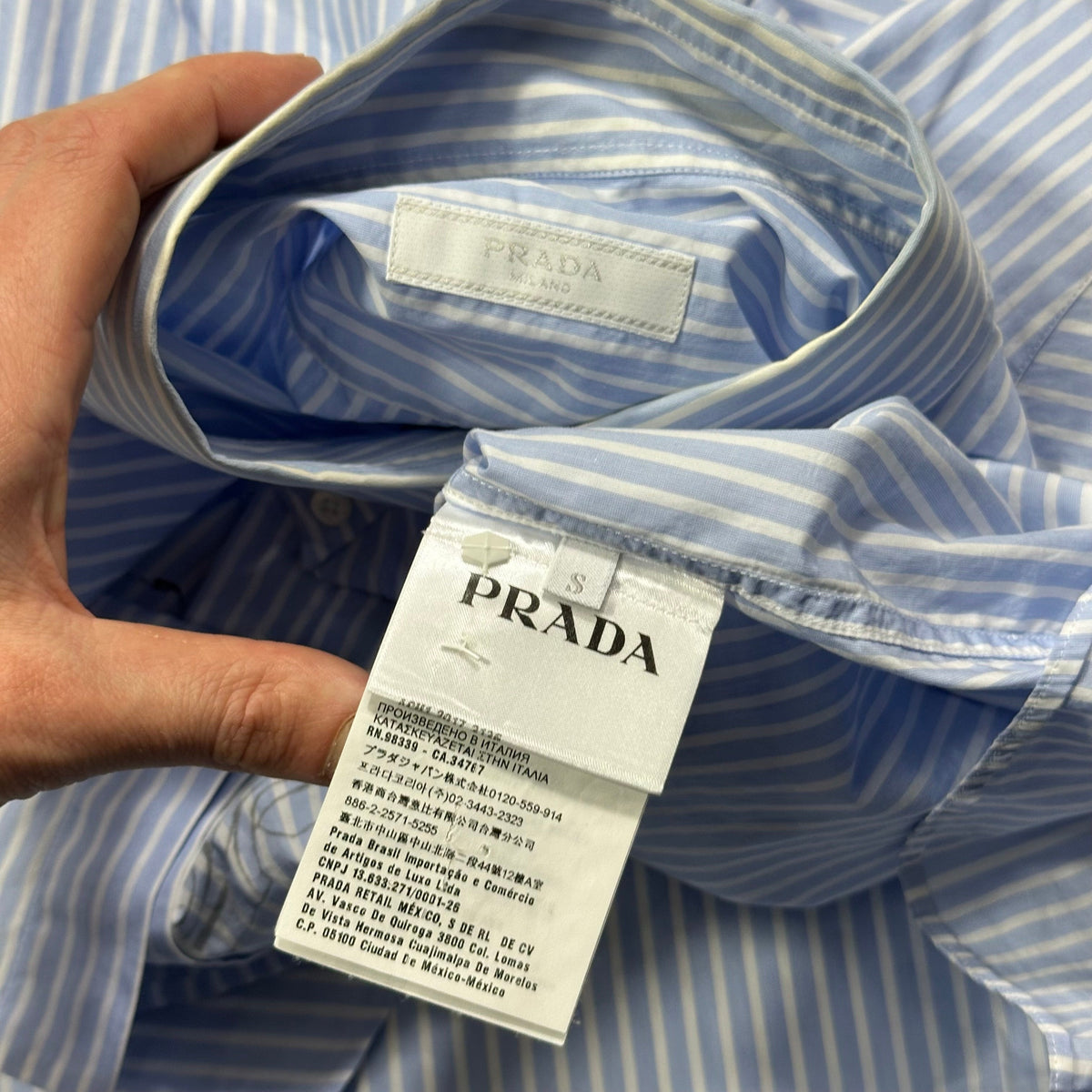 Prada SS18 James Jean Comic Print Striped Shirt - S/M | Small, Blue