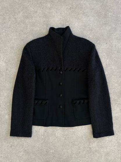Italian Vintage 1990s Mohair Wool Contrast Panel Jacket - M