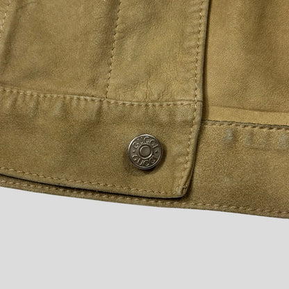 Gucci by Tom Ford 00’s Suede Leather Belted Boxy Trucker Jacket - IT52 | Default Title, Multicoloured