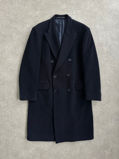 English Vintage 1990s Wool Cashmere Double Breasted Coat - XL