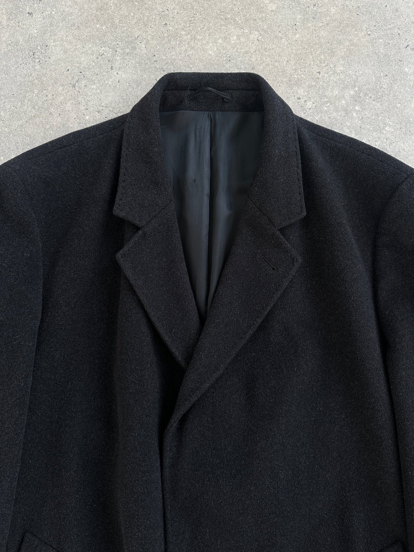 Vintage 1990s Cashmere Wool Concealed Placket Coat - XXL/XXXL
