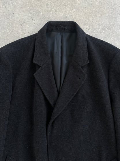 Vintage 1990s Cashmere Wool Concealed Placket Coat - XXL/XXXL