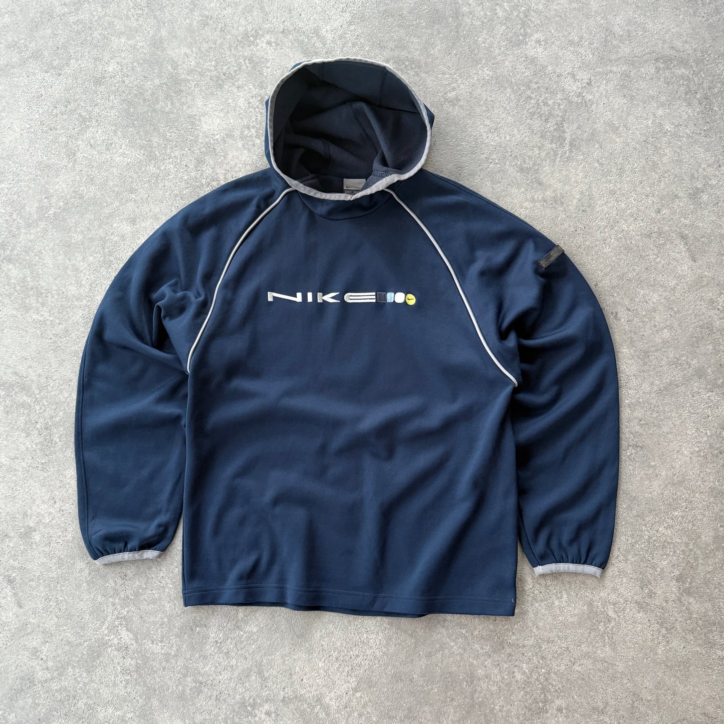 Nike 2001 technical embroidered spellout hoodie (S)