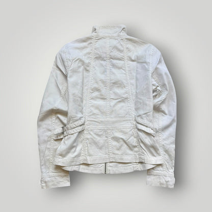 2000's Armani Exchange Cotton Mix Biker Jacket S/M | O/S, White
