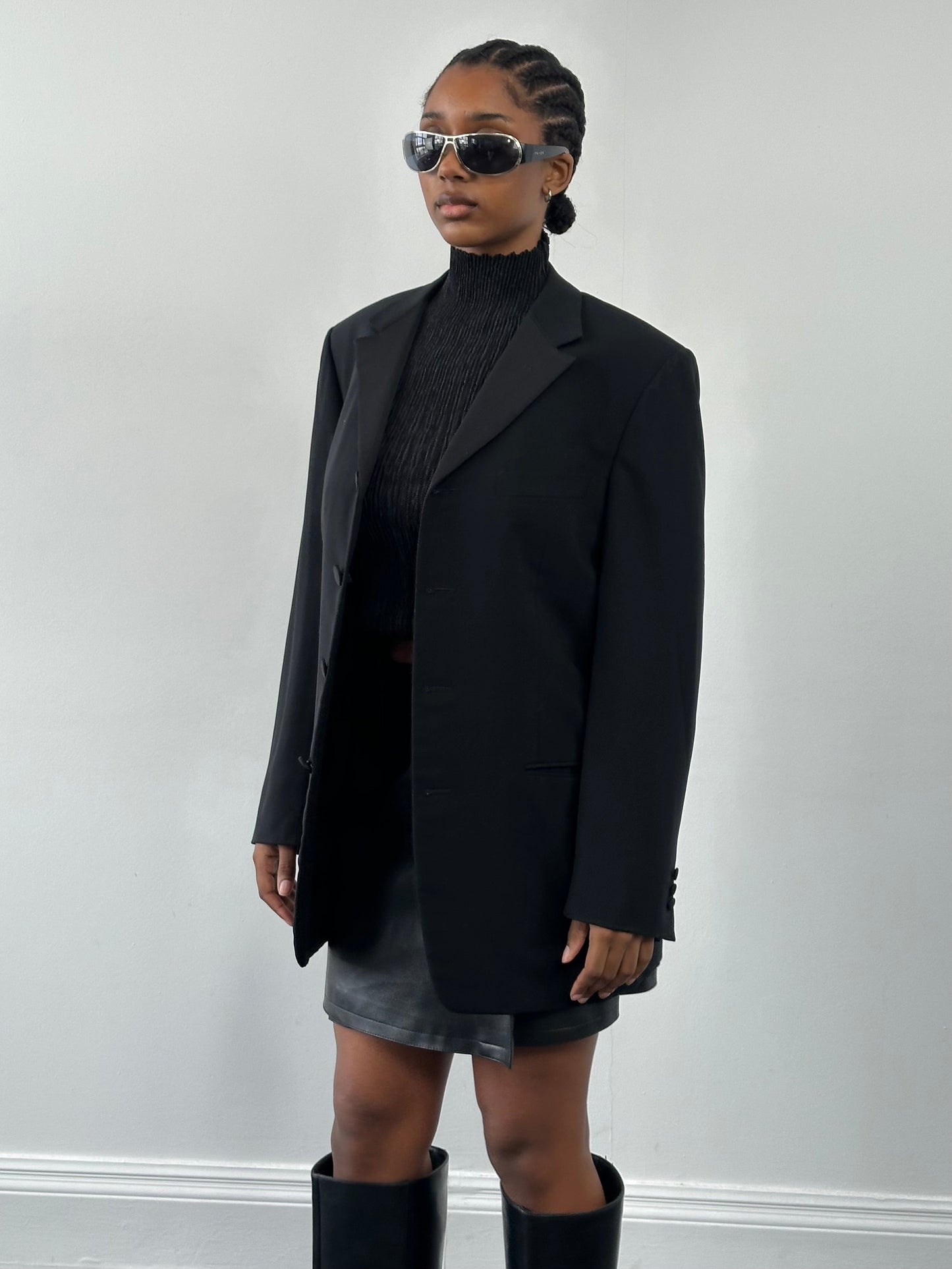 Gianni Versace Couture Tuxedo Wool Single Breasted Blazer - M/L