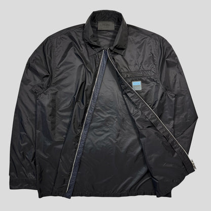 Prada 2018 Rubber Race Logo Nylon Blouson Overshirt Jacket - M/L