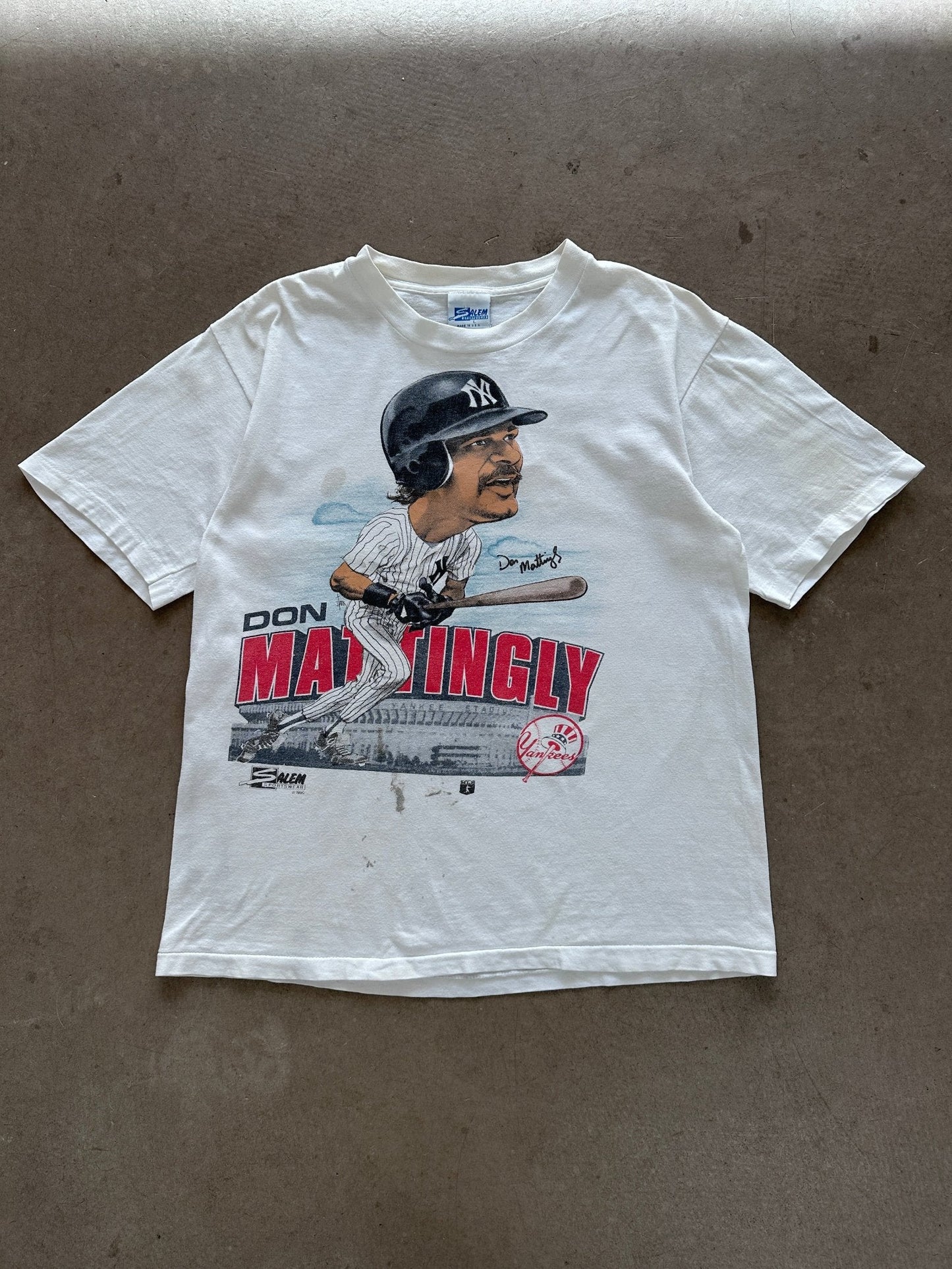 1990 Don Mattingly Caricature T-Shirt - L | Default Title, Red