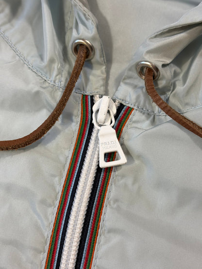 Prada Sport 00’s Ice Blue Contrast Detailed Nylon Windbreaker - M/L | O/S, Ice Blue