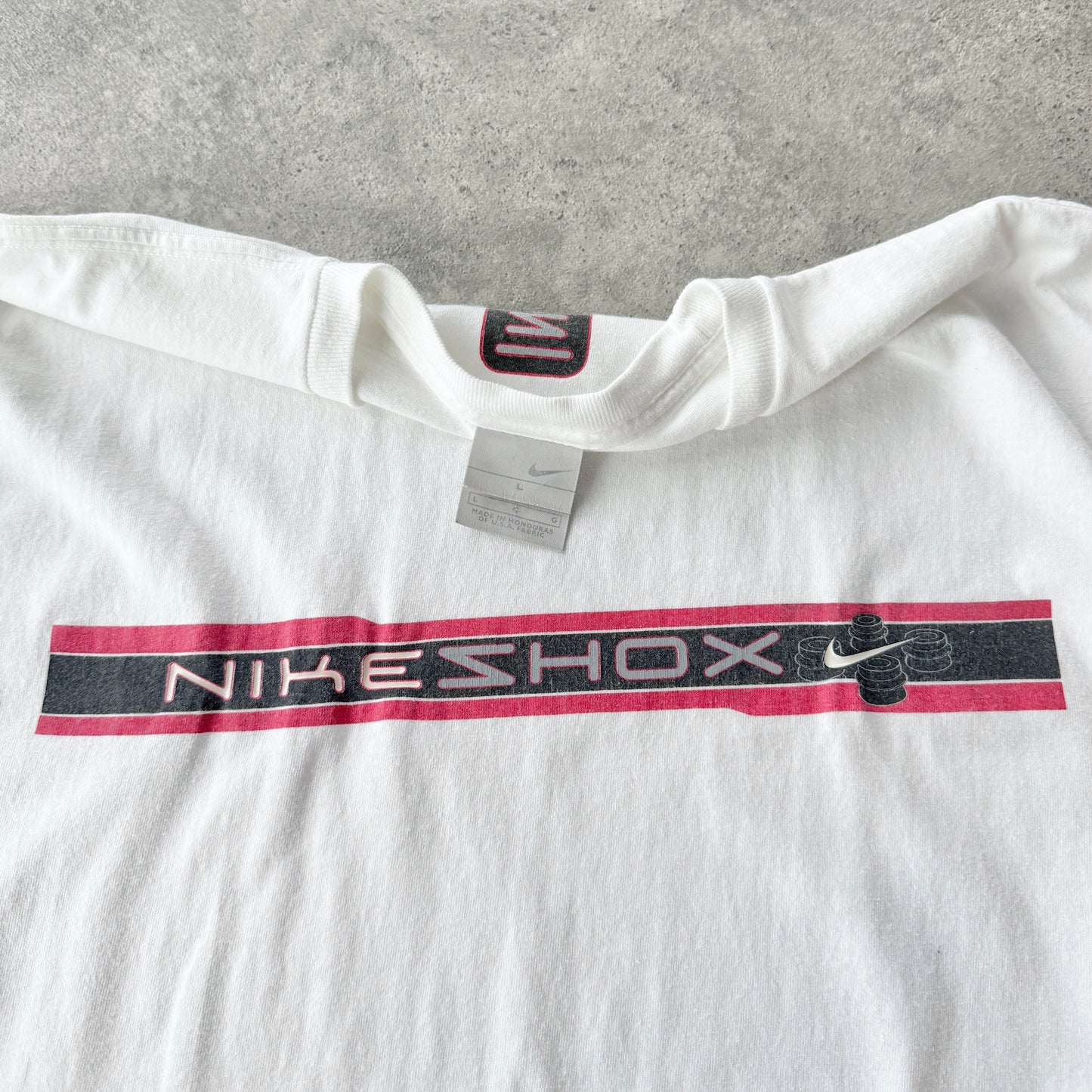 Nike SHOX RARE 2000s graphic spellout t-shirt (L)