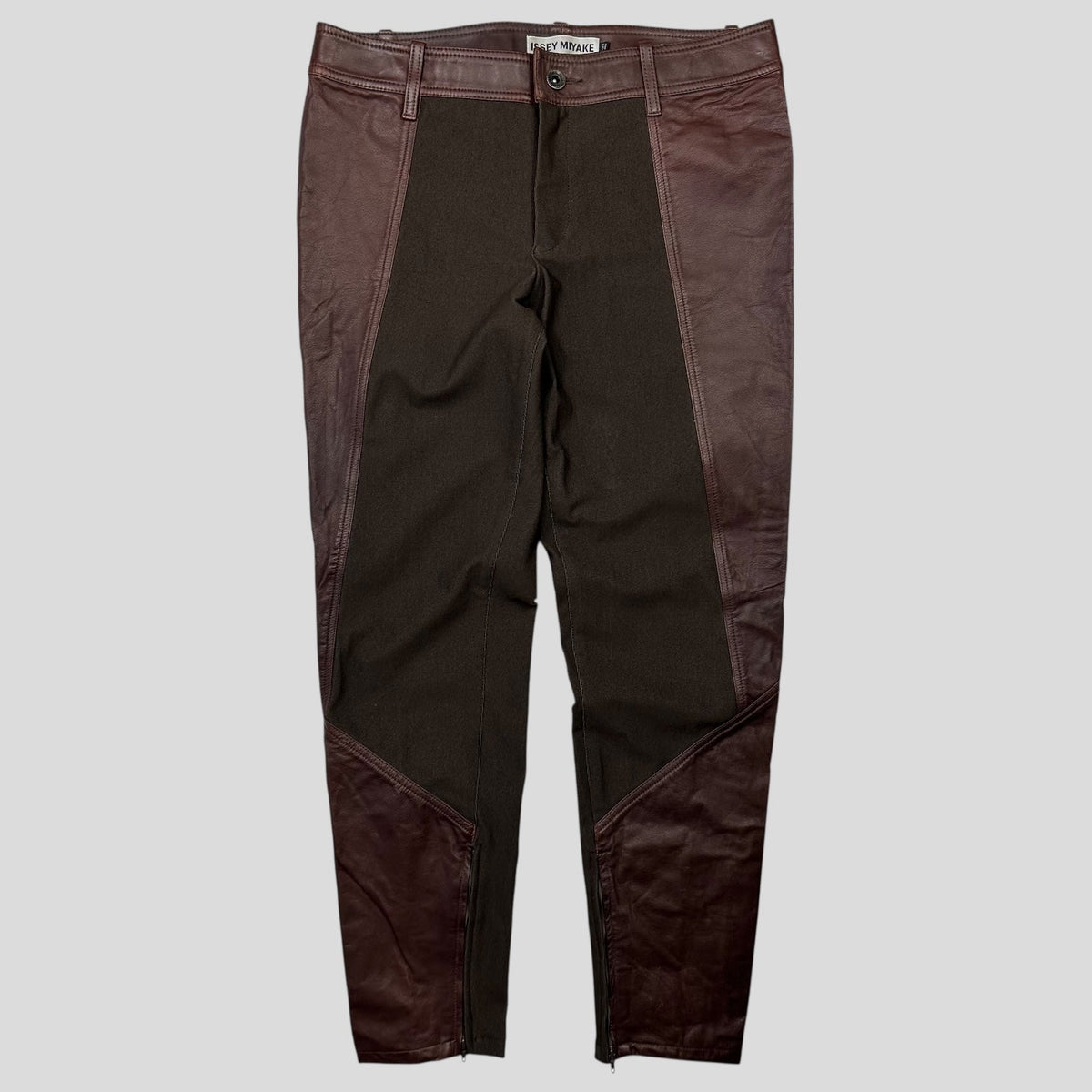Issey Miyake 2003 Leather Moto Trousers - 3 (S) | W30, Brown