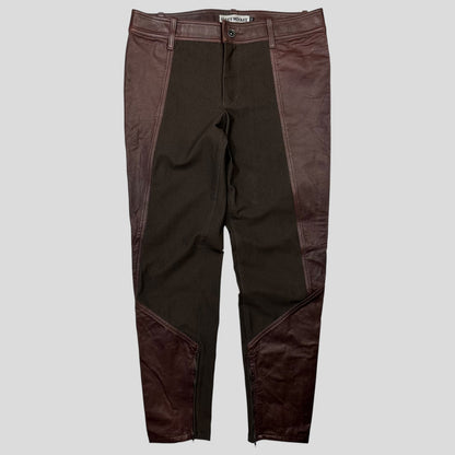 Issey Miyake 2003 Leather Moto Trousers - 3 (S) | W30, Brown