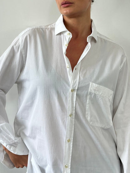 Valentino Chemises 00s Cotton Logo Shirt - L/XL