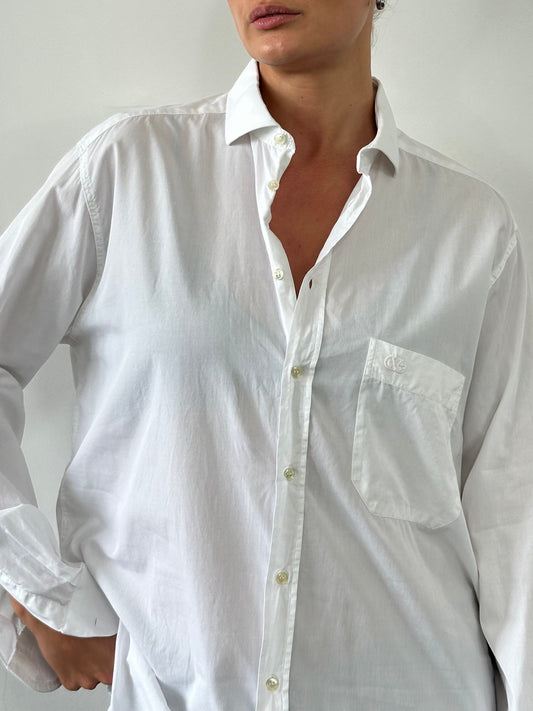 Valentino Chemises 00s Cotton Logo Shirt - L/XL