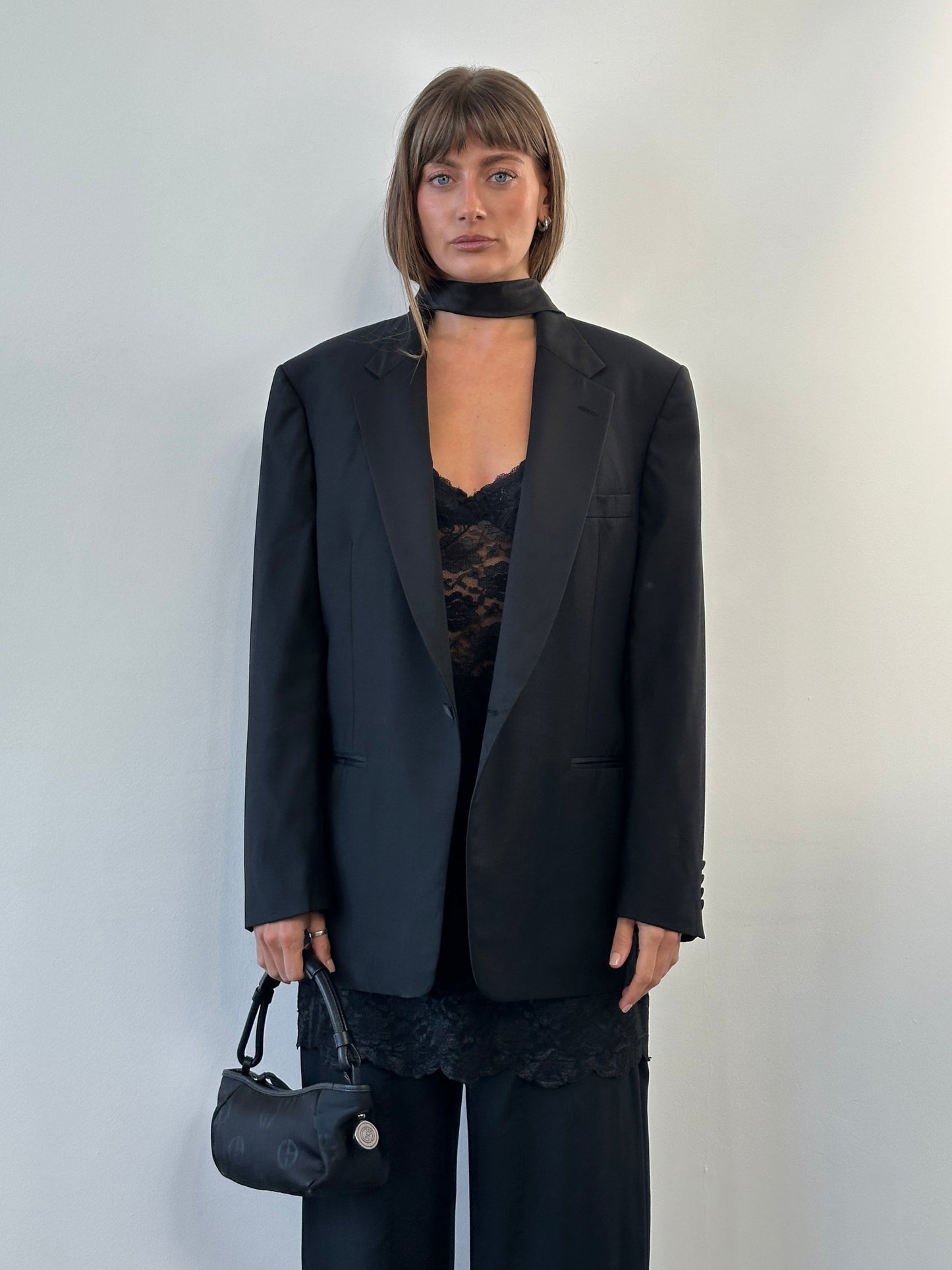 Christian Dior Monsieur 1980s Wool Tuxedo Blazer - 44R/XL