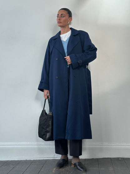 London Fog Wool Belted Trench Coat - XL