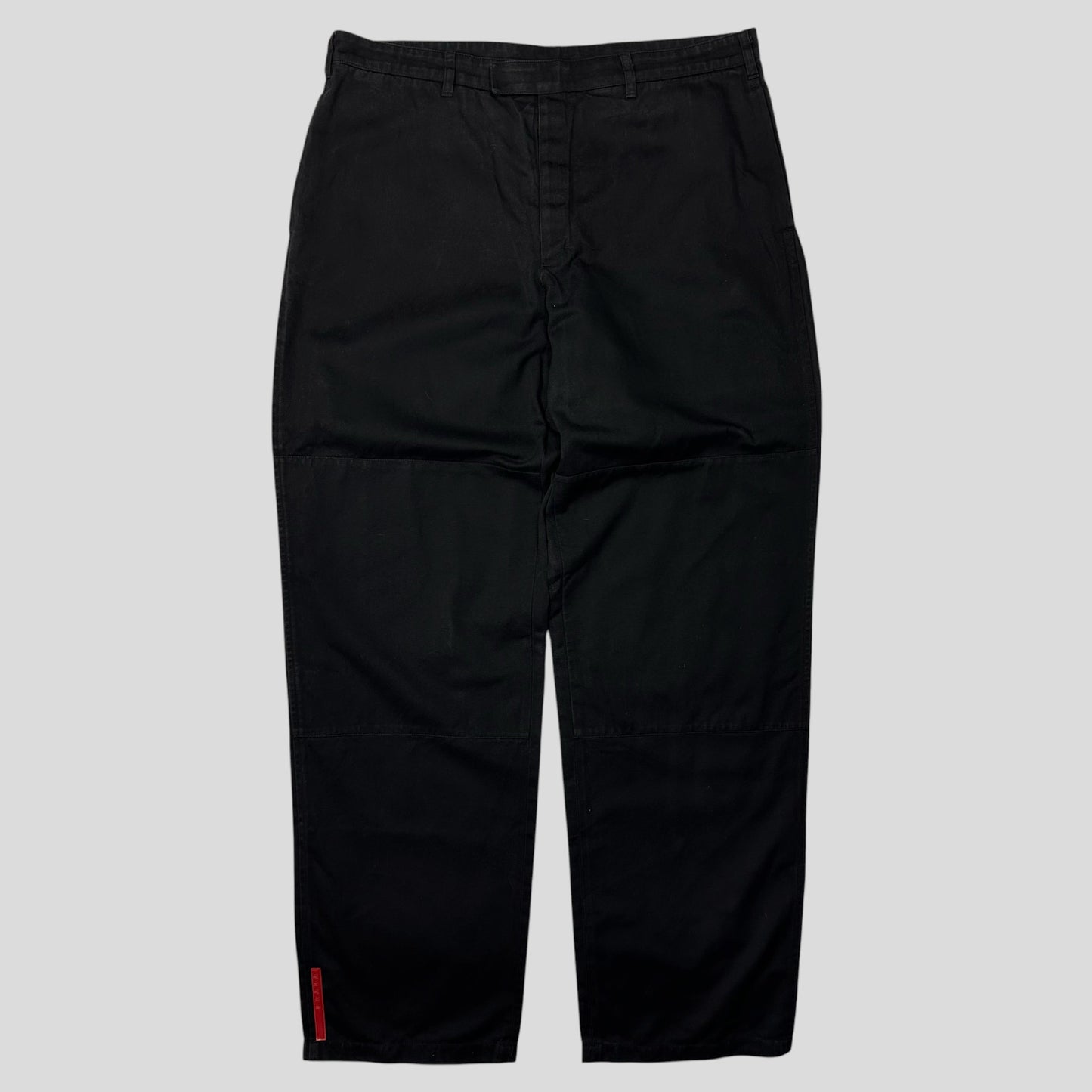 Prada Sport 1999 Baggy Carpenter Velcro Fly Trousers - IT52 | Default Title, Black