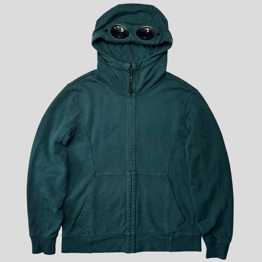 CP Company Jade Green Zip-up Goggle Hoodie - L