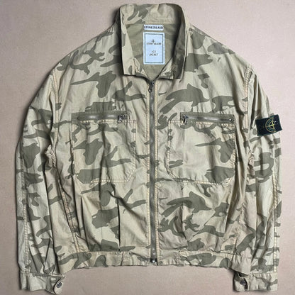 S/S 1989 Sand Cotton Poplin Ice Camouflage Bomber Jacket