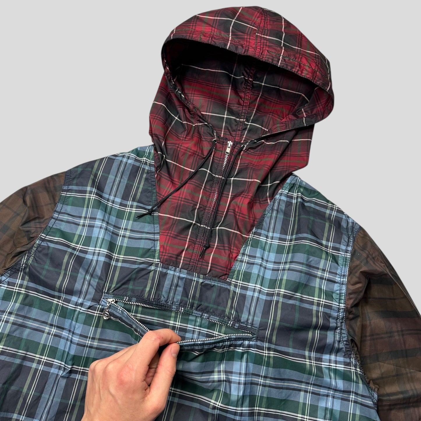 Comme Des Garçons SHIRT 2012 Runway Plaid Panelled Nylon Anorak - S/M