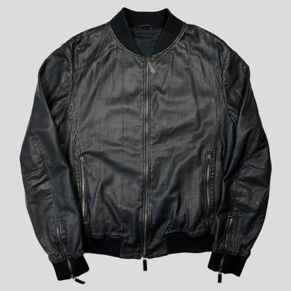 Emporio Armani 2009 Perforated Mesh Lambskin Leather Bomber - IT52 (M)