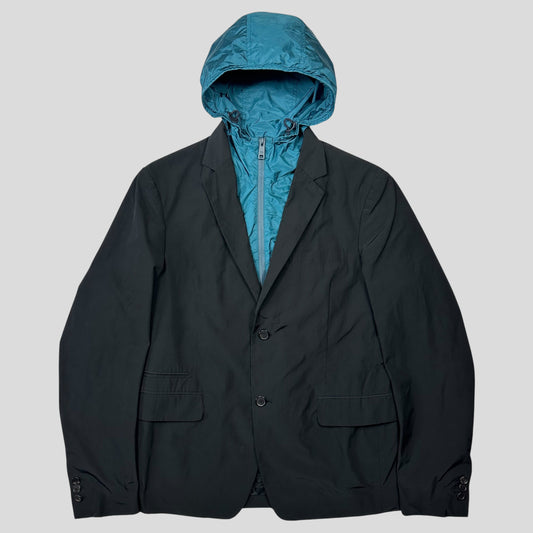 Prada 2017 Nylon Blazer Jacket with Removable Nylon Hood - IT50
