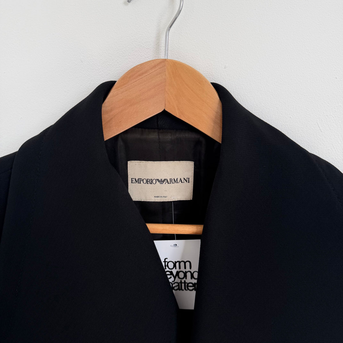 fw2001 emporio armani runway wool trenchcoat | O/S, Black