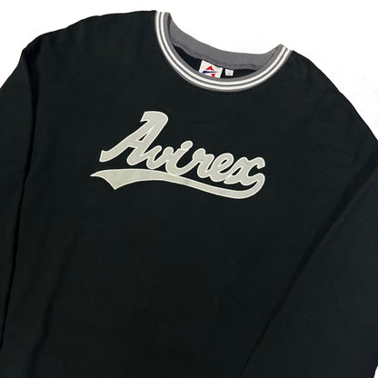 Avirex Spellout Sweatshirt In Black & Grey ( L )