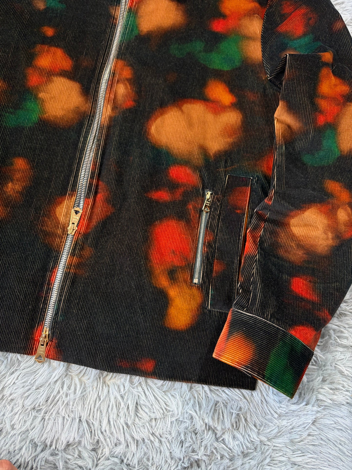 Paul Smith SS22 Lenticular Ink Print Corduroy Blouson Jacket - L | O/S, Multicoloured