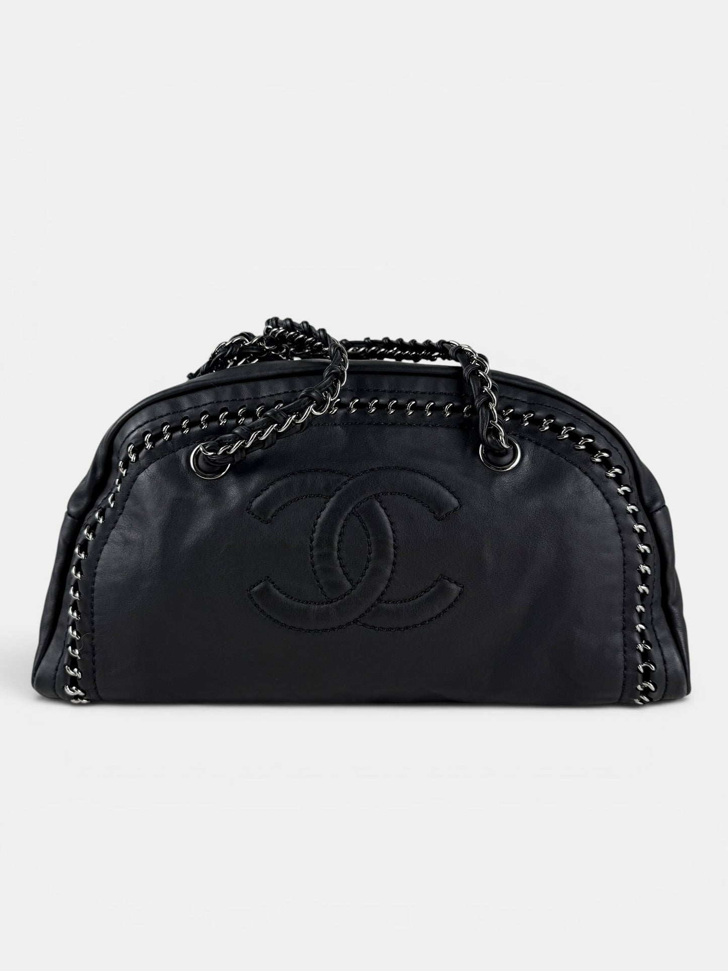 2005/2006 Chanel Luxe Ligne Black Lambskin Bowling Bag | O/S, Multicoloured