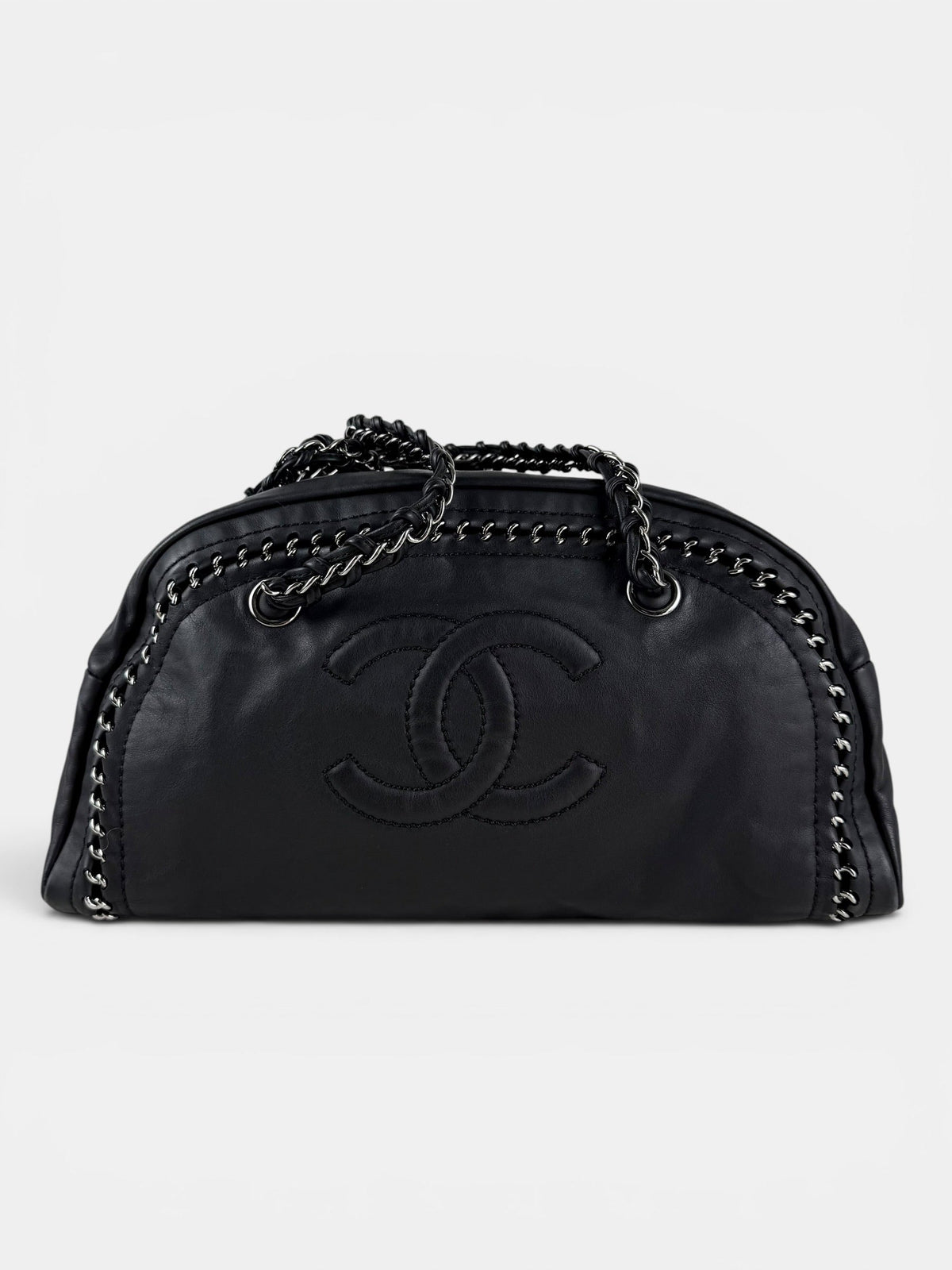 2005/2006 Chanel Luxe Ligne Black Lambskin Bowling Bag | O/S, Multicoloured