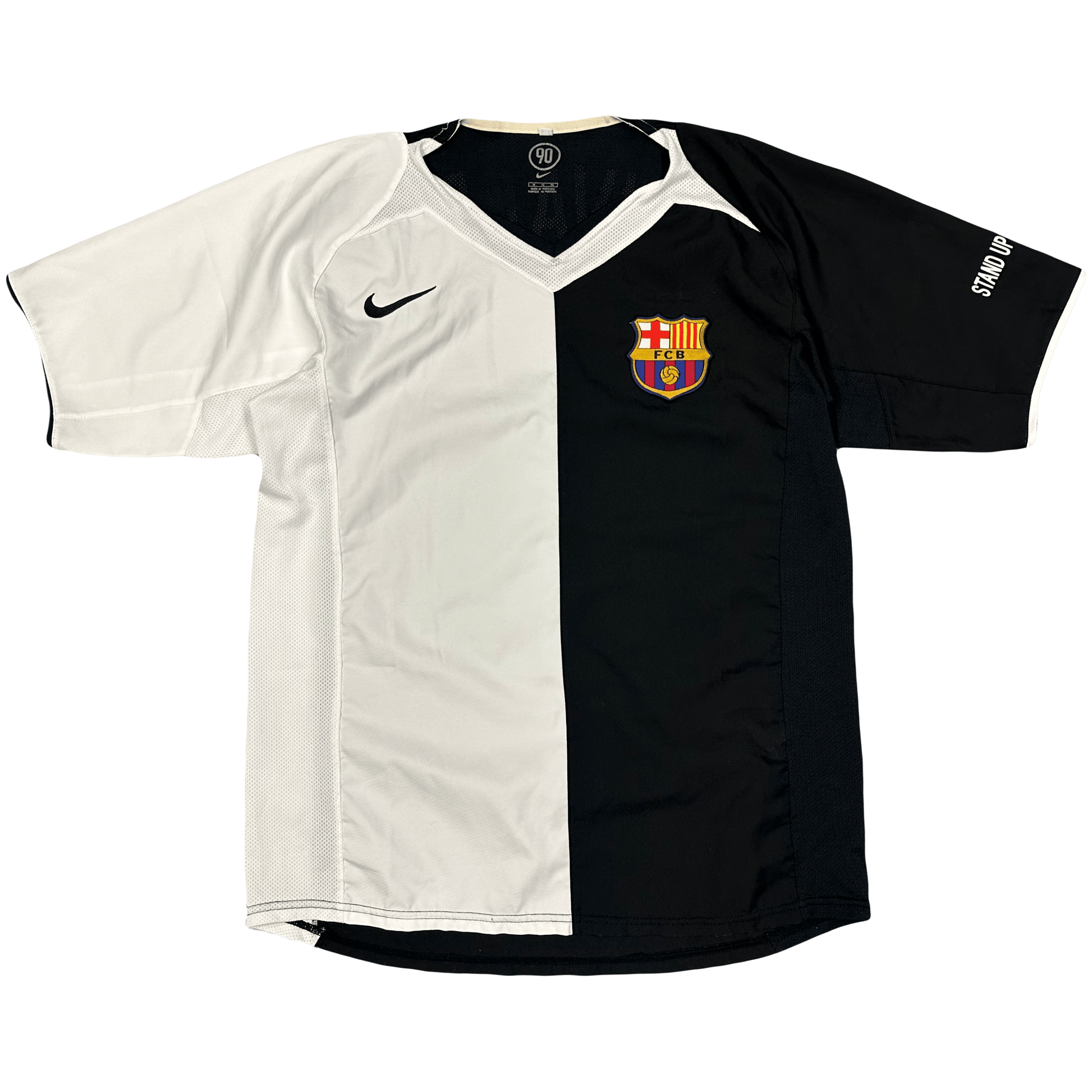 Nike Barcelona 2005 Anti Racism Rivaldo Shirt In Black & White ( M ) - Known Source