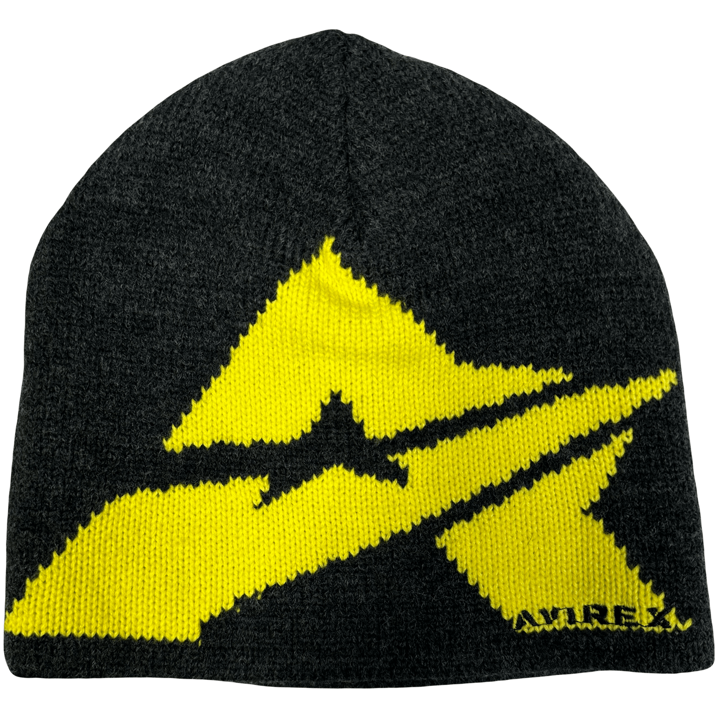 Avirex Big A Beanie In Grey & Yellow ( M/L ) - Known Source