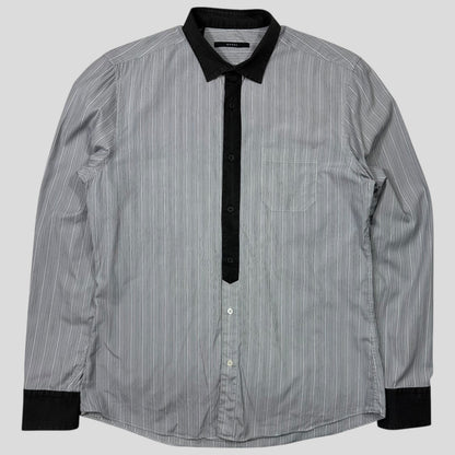 Gucci Striped Placket Cotton Longsleeve Shirt - M | Default Title, Grey