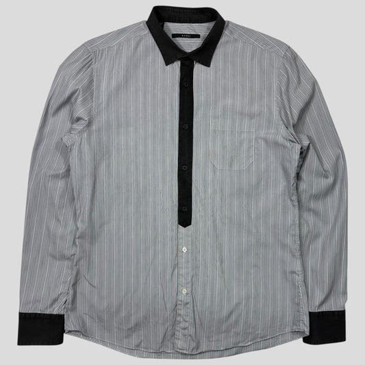Gucci Striped Placket Cotton Longsleeve Shirt - M | Default Title, Grey
