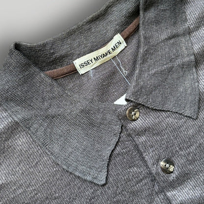 1990s Issey Miyake Men Cotton Polo Shirt M | O/S, Gray