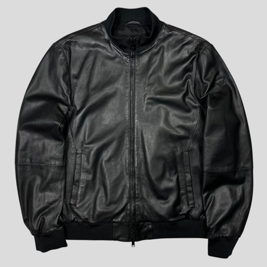 Emporio Armani 2018 Lambs Leather Bomber Jacket - M/L | Default Title, Black