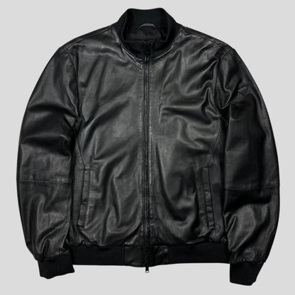Emporio Armani 2018 Lambs Leather Bomber Jacket - M/L | Default Title, Black