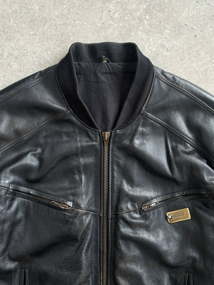 Vintage BMW 1990s Leather Bomber Jacket - XL