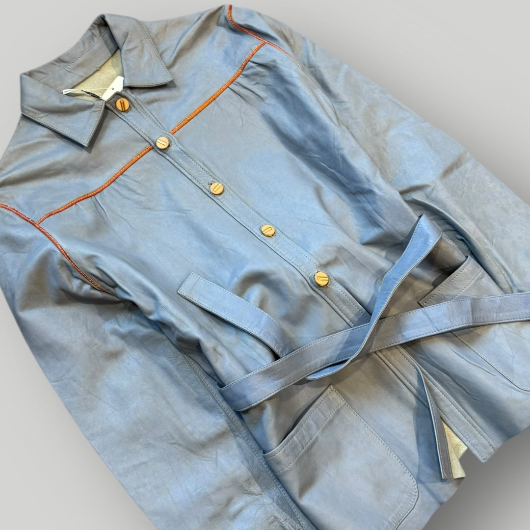 Fendi Fendissime 90's Leather Cropped Belted Jacket S