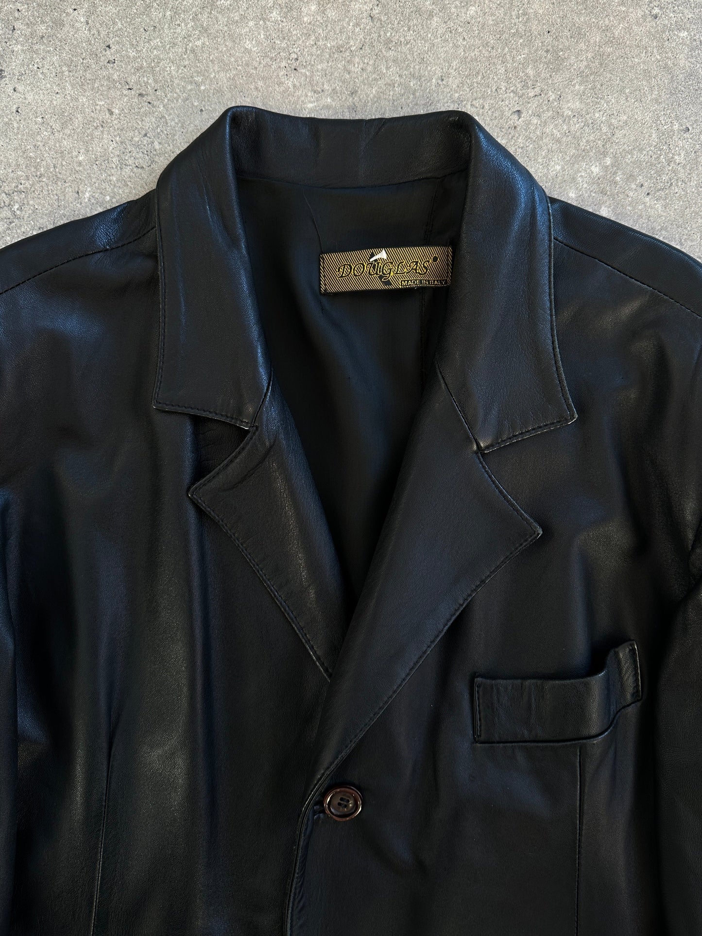 Italian Vintage 1990s Smooth Leather Trench Coat - L/XL